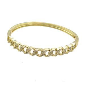 Copper Bangle Pave Zircon Gold Plated, approx 6.5mm, 55mm dia