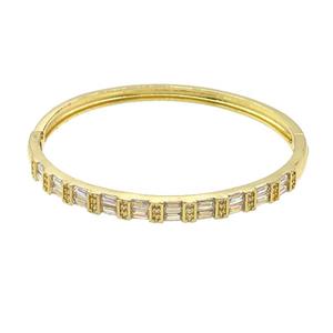 Copper Bangle Pave Zircon Gold Plated, approx 5mm, 52-56mm