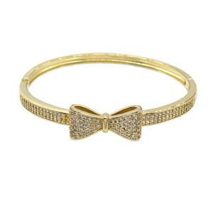 Copper Bangle Pave Zircon Gold Plated, approx 10-21mm, 50-55mm