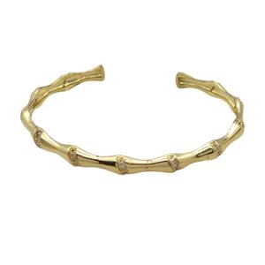 Copper Bangle Pave Zircon Gold Plated, approx 5.5mm, 45-58mm