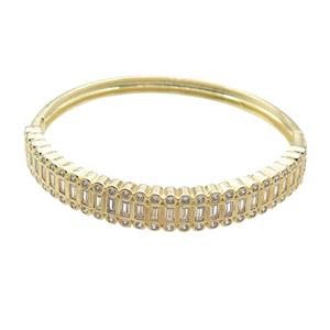 Copper Bangle Pave Zircon Gold Plated, approx 10mm, 55-60mm