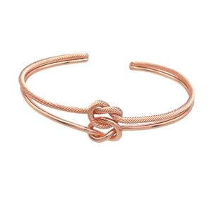 Copper Bangle Knot Rose Gold, approx 14.5mm, 50-55mm