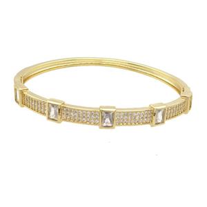 Copper Bangle Pave Zircon Gold Plated, approx 8mm, 50-65mm