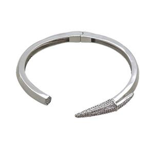 Copper Bangle Pave Zircon Platinum Plated, approx 7mm, 50-60mm