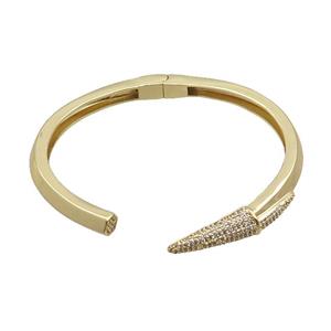 Copper Bangle Pave Zircon Gold Plated, approx 7mm, 50-60mm