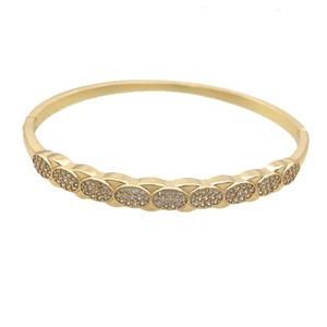 Copper Bangle Pave Zircon Gold Plated, approx 6mm, 50-60mm dia
