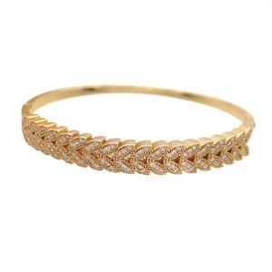 Copper Bangle Pave Zircon Gold Plated, approx 8mm, 50-60mm dia