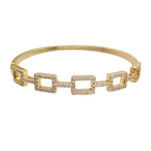 Copper Bangle Pave Zircon Gold Plated, approx 8mm, 50-60mm dia