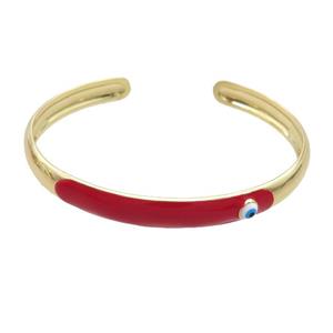Copper Bangle Red Enamel Gold Plated, approx 8mm, 55-65mm dia