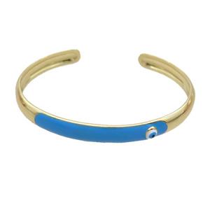 Copper Bangle Blue Enamel Gold Plated, approx 8mm, 55-65mm dia