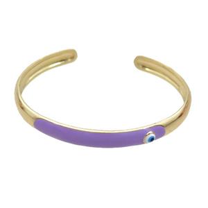 Copper Bangle Lavender Enamel Gold Plated, approx 8mm, 55-65mm dia