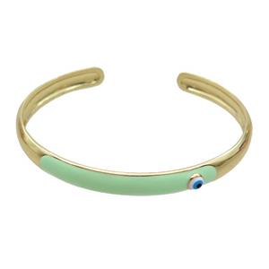 Copper Bangle Green Enamel Gold Plated, approx 8mm, 55-65mm dia