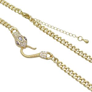 Copper Necklace Chain Snake Gold Plated, approx 10-40mm, 4.5mm, 45-50cm length