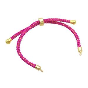 Hotpink Nylon Bracelet Chain, approx 3mm