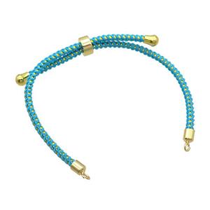 Aqua Nylon Bracelet Chain, approx 3mm