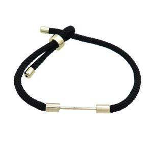 Black Nylon Bracelet Chain, approx 3mm, 18-22cm length