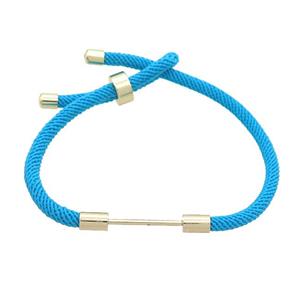 Aqua Nylon Bracelet Chain, approx 3mm, 18-22cm length