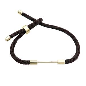 DarkCoffee Nylon Bracelet Chain, approx 3mm, 18-22cm length
