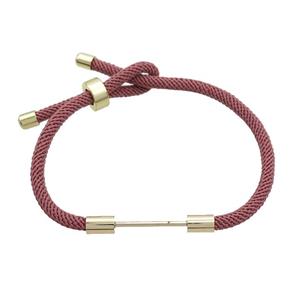 Lt.coral Nylon Bracelet Chain, approx 3mm, 18-22cm length