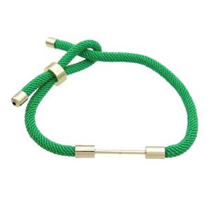 Green Nylon Bracelet Chain, approx 3mm, 18-22cm length