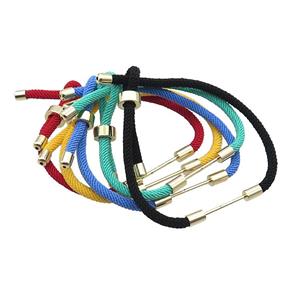 Nylon Corad Bracelet Chain Mixed Color, approx 3mm, 18-22cm length