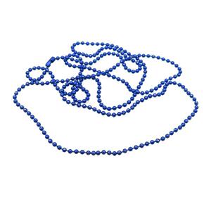Copper Ball Chains For Necklace Blue Lacquered, approx 2mm, 78cm length