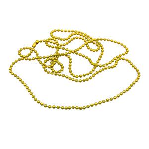 Copper Ball Chains For Necklace Yellow Lacquered, approx 2mm, 78cm length