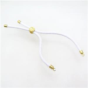 White Nylon Bracelet Cord Chain, approx 3mm, 20cm length