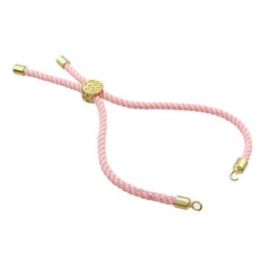 Lt.Pink Nylon Bracelet Cord Chain, approx 3mm, 20cm length