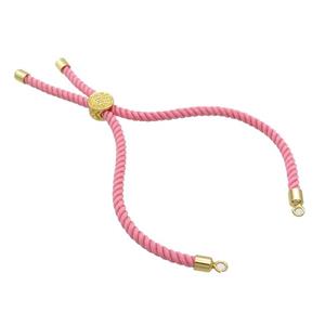 Pink Nylon Bracelet Cord, approx 3mm, 20cm length