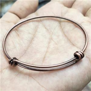 Copper Bangle Adjustable Antique Red, approx 55-65mm
