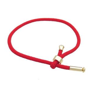 Red Nylon Bracelet Adjustable, approx 3mm
