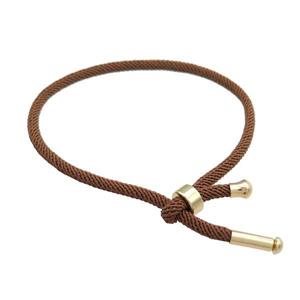 Nylon Bracelet Adjustable Brown, approx 3mm