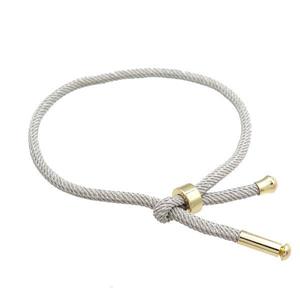 Nylon Bracelet Adjustable Light Gray, approx 3mm