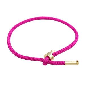 Hotpink Nylon Bracelet Adjustable, approx 3mm