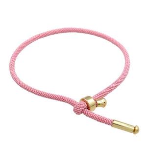 Pink Nylon Bracelet Adjustable, approx 3mm