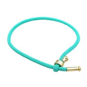 Nylon Bracelet Adjustable Green, approx 3mm