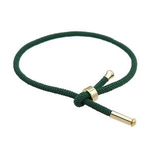 Nylon Bracelet Adjustable Dark Green, approx 3mm