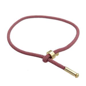 Nylon Bracelet Adjustable Light Maroon Red, approx 3mm