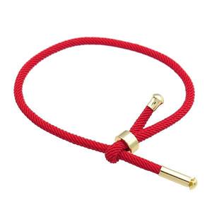 Red Nylon Bracelet Adjustable, approx 3mm