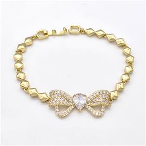 Copper Butterfly Bracelets Pave Zirconia Gold Plated, approx 15-34mm, 5mm, 17cm