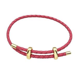 Red PU Leather Bracelet Adjustable, approx 3mm thickness
