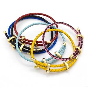 PU Leather Bracelet Adjustable Mixed, approx 3mm thickness