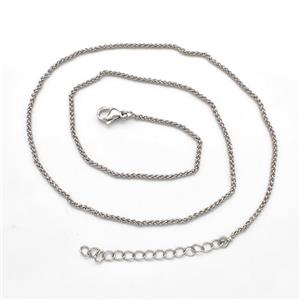 Copper Necklace Chain Platinum Plated, approx 1.5mm, 43-48cm length