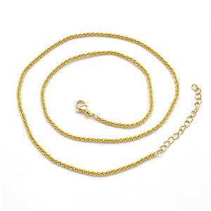 Copper Necklace Chain Gold Plated, approx 2mm, 43-48cm length