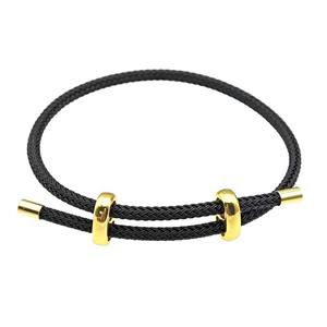 Black Tiger Tail Steel Bracelet Adjustable, approx 3mm thickness
