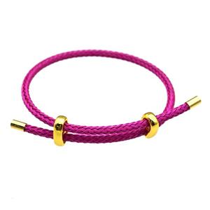 Hotpink Tiger Tail Steel Bracelet Adjustable, approx 3mm thickness