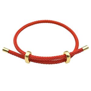 Red Tiger Tail Steel Bracelet Adjustable, approx 3mm thickness
