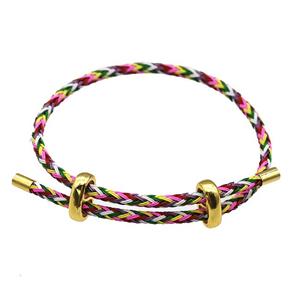 Tiger Tail Steel Bracelet Adjustable Multicolor, approx 3mm thickness
