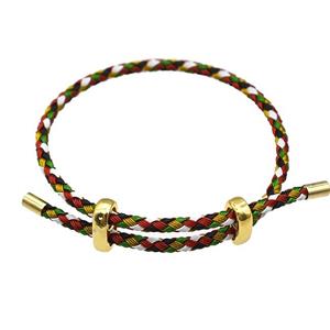Tiger Tail Steel Bracelet Adjustable Multicolor, approx 3mm thickness